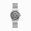 Discount Damenuhr mit 33 mm, Libellen und Steinen silberfarben Damen Uhren|Damenuhren
